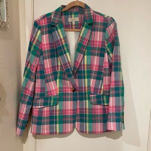 Talbots Madras plaid blazer